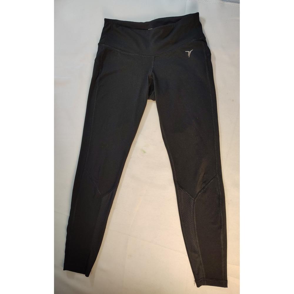 Old Navy Active Womens XS Black Fitted High Rise Mesh Panel Leggings Performance